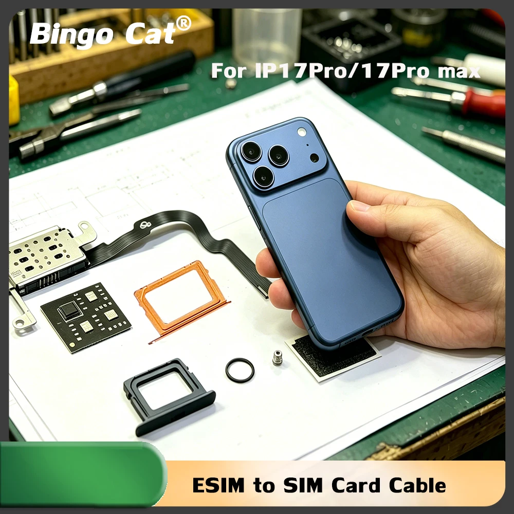 

For iPhone 17Pro Max US Version Esim to Sim Dual Card Flex Cab‬le With Integrated MEP Cable +Card Slot+SIM Tray+IC Repair Parts