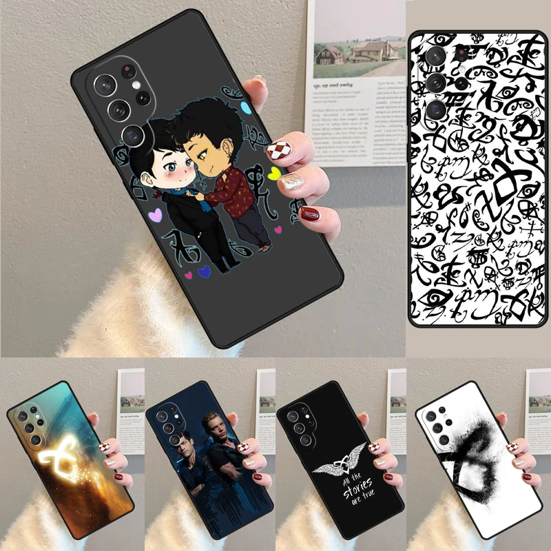 

Cover For Samsung Galaxy S24 S25 Ultra S21 S22 Note 10 20 lite Plus FE S23 Shadowhunter Runes Phone case Coque