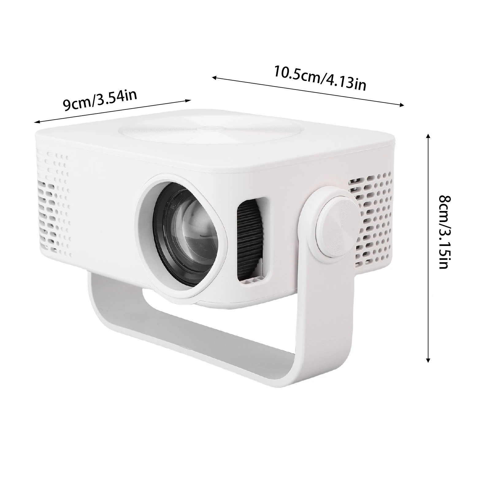 Projecteur WiFi Projecteur portable 360 °   Rotation LED 1080P Correction automatique Keystone avec télécommande pour les sessions de jeu