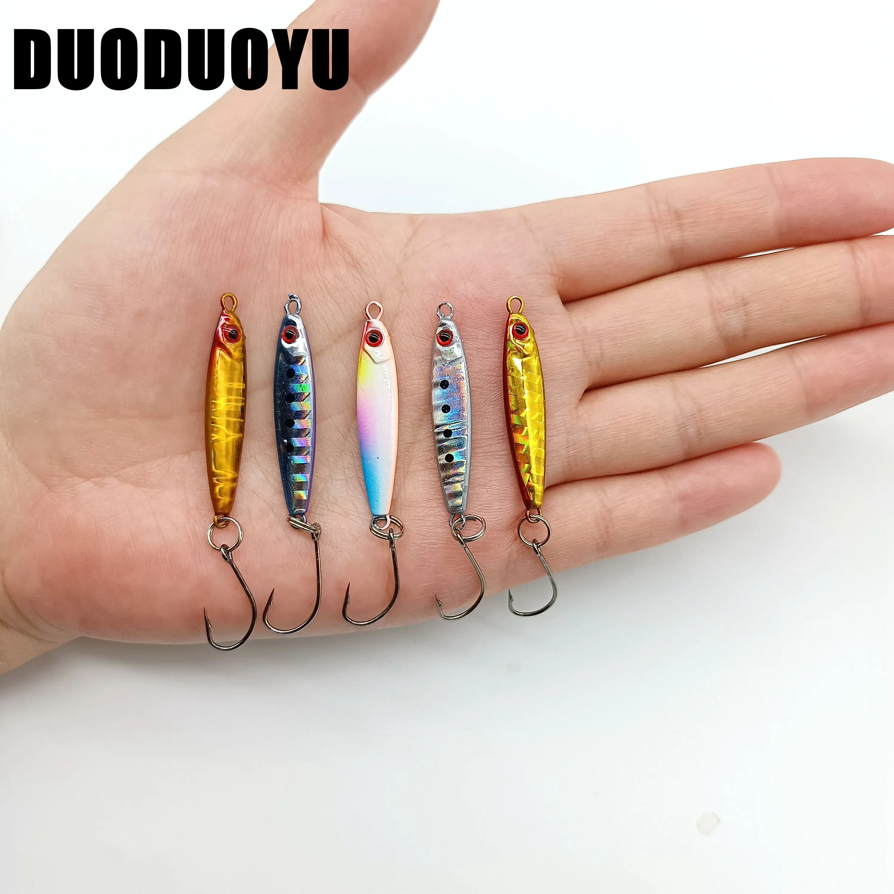 DUODUOYU 5PCS   Mini Metal Jig  Fishing Leurre 5g/35mm  Small Fish With Single Hook Isca Artificial Fishing Equipment