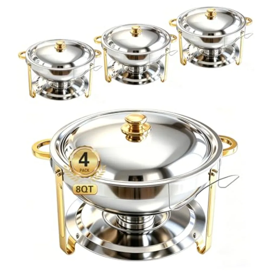 

8QT Chafing Dishes for Buffet Pack, Ultra-Large Capacity Warming Trays for Large Gatherings, 8QT Food Warmers for Parties Buffe