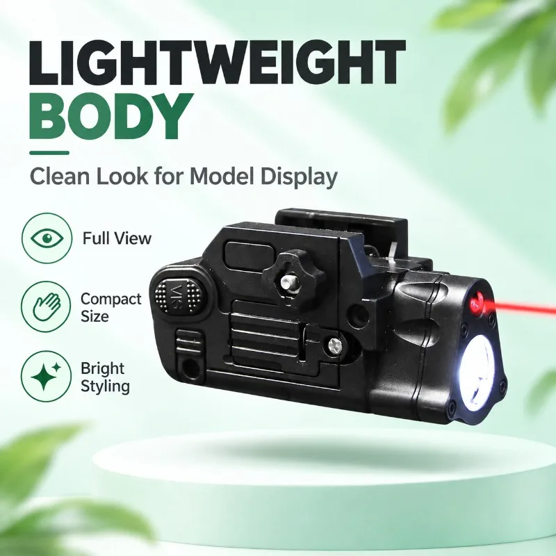 Multi‑Mode Decorative Light Part for Hobby Model, Under‑slung Torch with Red Beam Decoration, Sturdy Plastic Construction