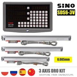 Sino SDS6-3V Milling Lathe Tool Metal Cover DRO Digital Readout KA-300 70mm-1020mm TTL 0.005mm Optical Linear Glass Scale Ruler