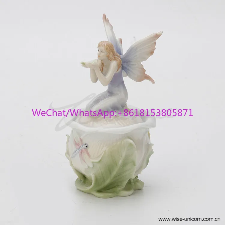 Creative Craft New Flower Fairy Jewelry Box (All Porcelain) Birthday Gift Exquisite Home Ornaments