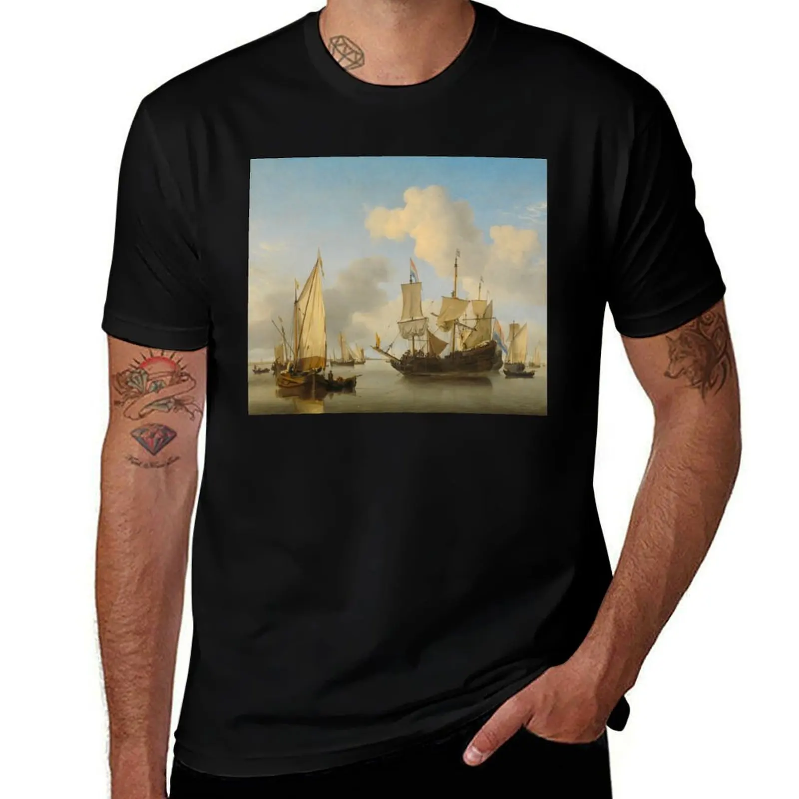 

Maritime Antique Oil Painting T-Shirt customizeds T-shirts man vintage anime shirt shirts graphic tees workout shirts for men