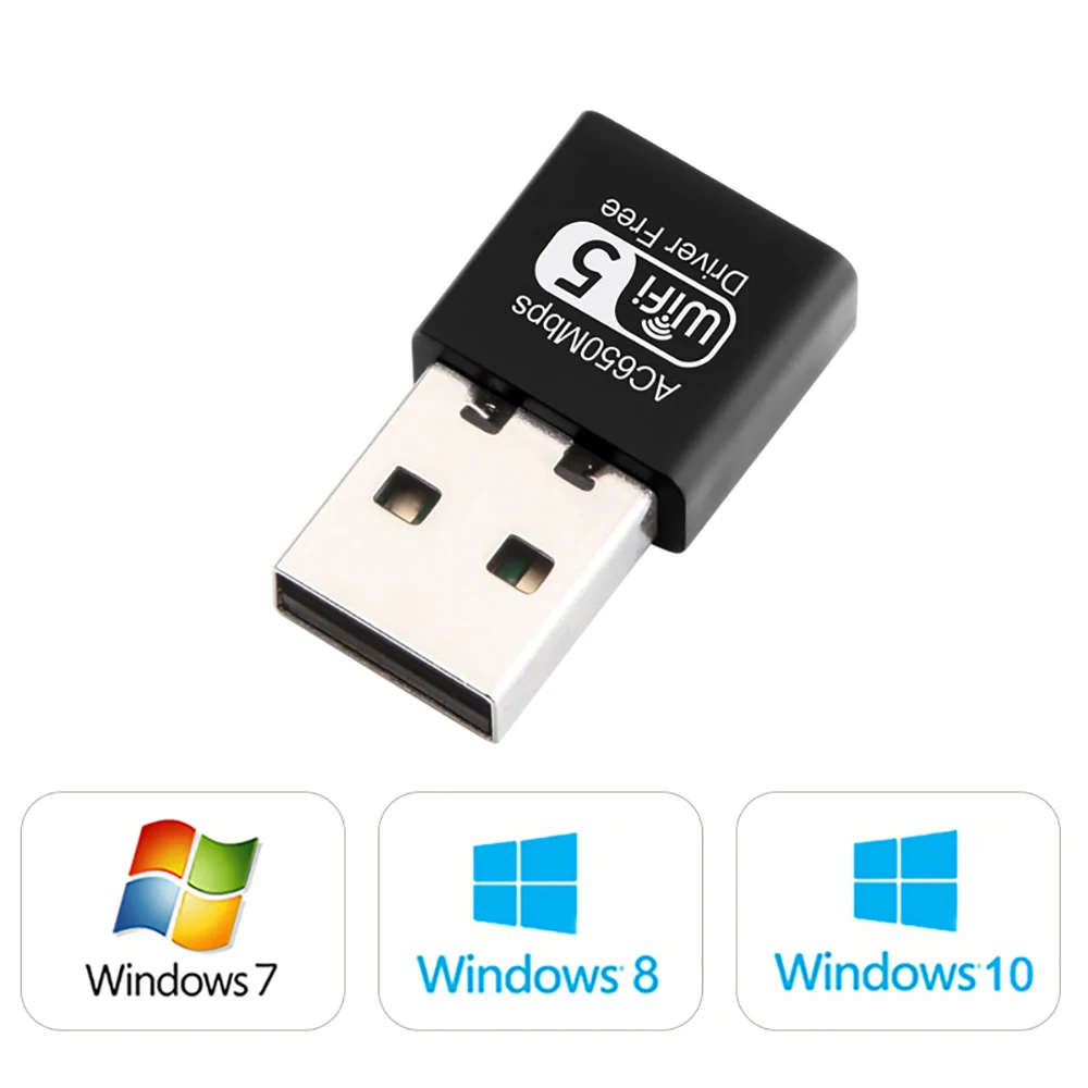 650Mbps USB Wifi Adapter Wireless Ethernet Network Card Dual Band 2.4G 5Ghz WiFi Lan Adaptador USB 2.0 Dongle For PC Driver Free
