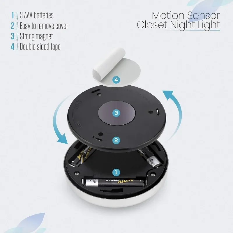 Night Light With PIR Motion Sensor Wireless LED Battery Lamp Protable Magnetic For Bedroom Kitchen Cabinet Lighting