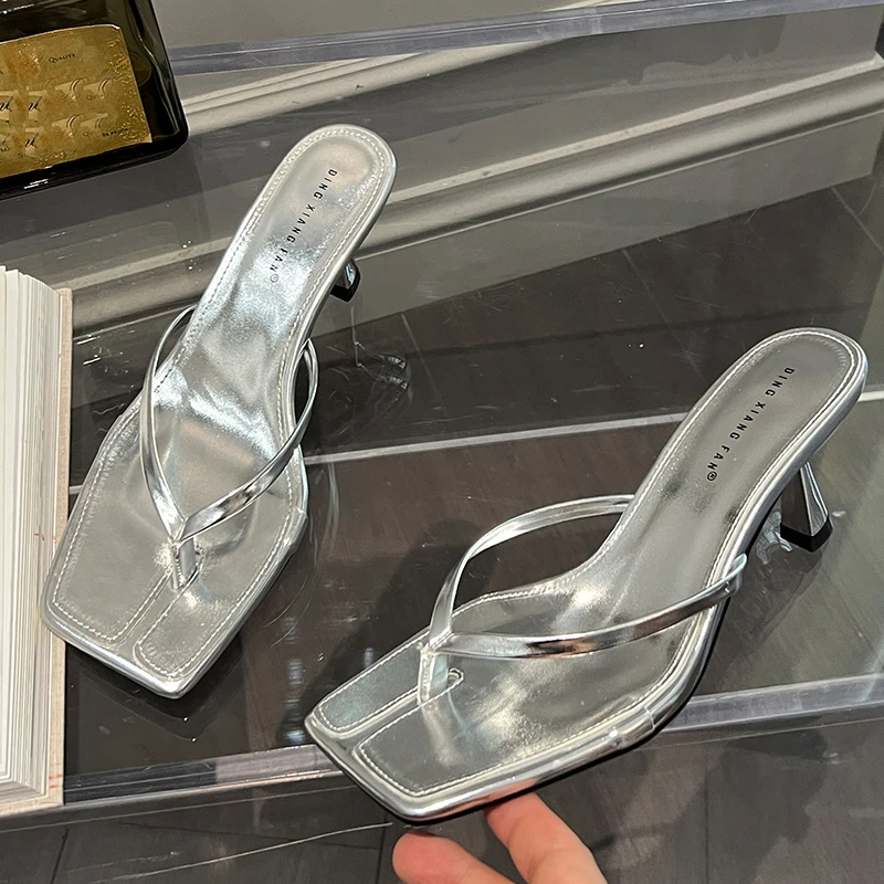 Female Summer Sexy Heels Sandals Slides Ladies Shoes Fashion Women Pumps Flip Flops Luxury High Heels Slippers Shoes image 2