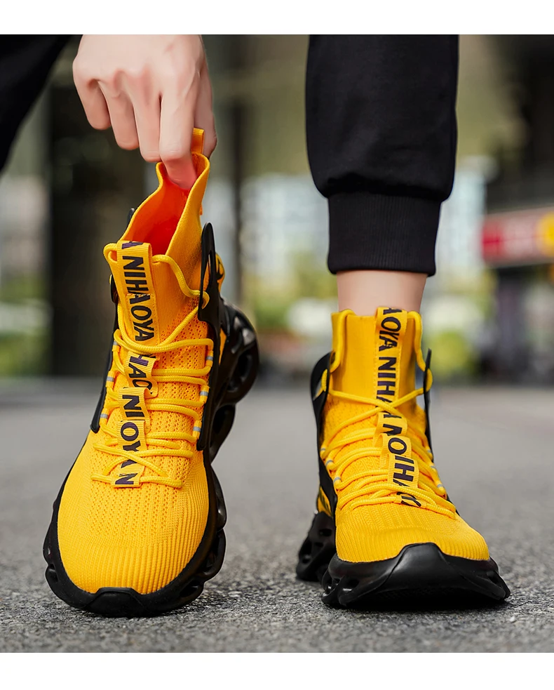 Herren-Freizeitschuhe, modische Laufschuhe, rutschfeste Offroad-Schuhe, Rennschuhe, atmungsaktive, dämpfende Sneakers, Mesh-Trainer für Paare – Detail 7