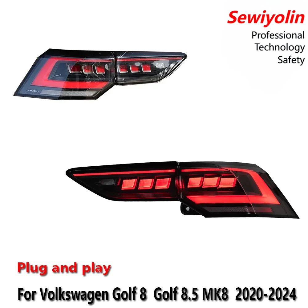 

Автомобильный светодиодный обновленный задний фонарь, аксессуары для Volkswagen Golf 8 Golf 8,5 MK8 2020-2024, стоп-сигнал поворота DRL, лампа Plug and Play