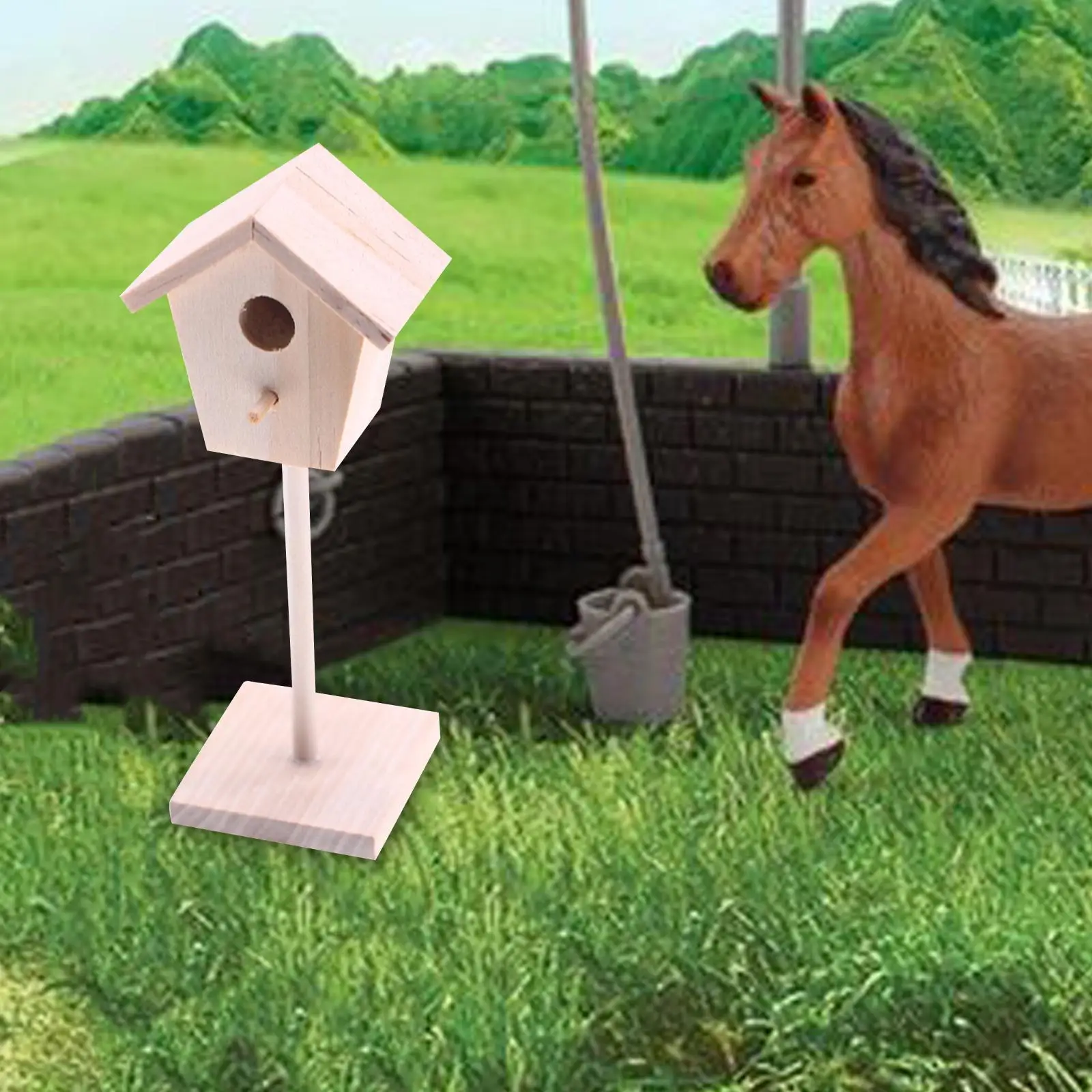 1:12 Casa delle bambole in miniatura Casetta per uccelli Modello indipendente Giocattolo Simulazione Capanna per uccelli Giocattoli