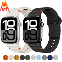 Silicone Strap for Apple watch 10 Band 46mm 42mm 45mm 44mm 40mm 41mm Correa Bracelet iWatch Series SE 9 8 7 6 5 4 3 Ultra 2 49mm