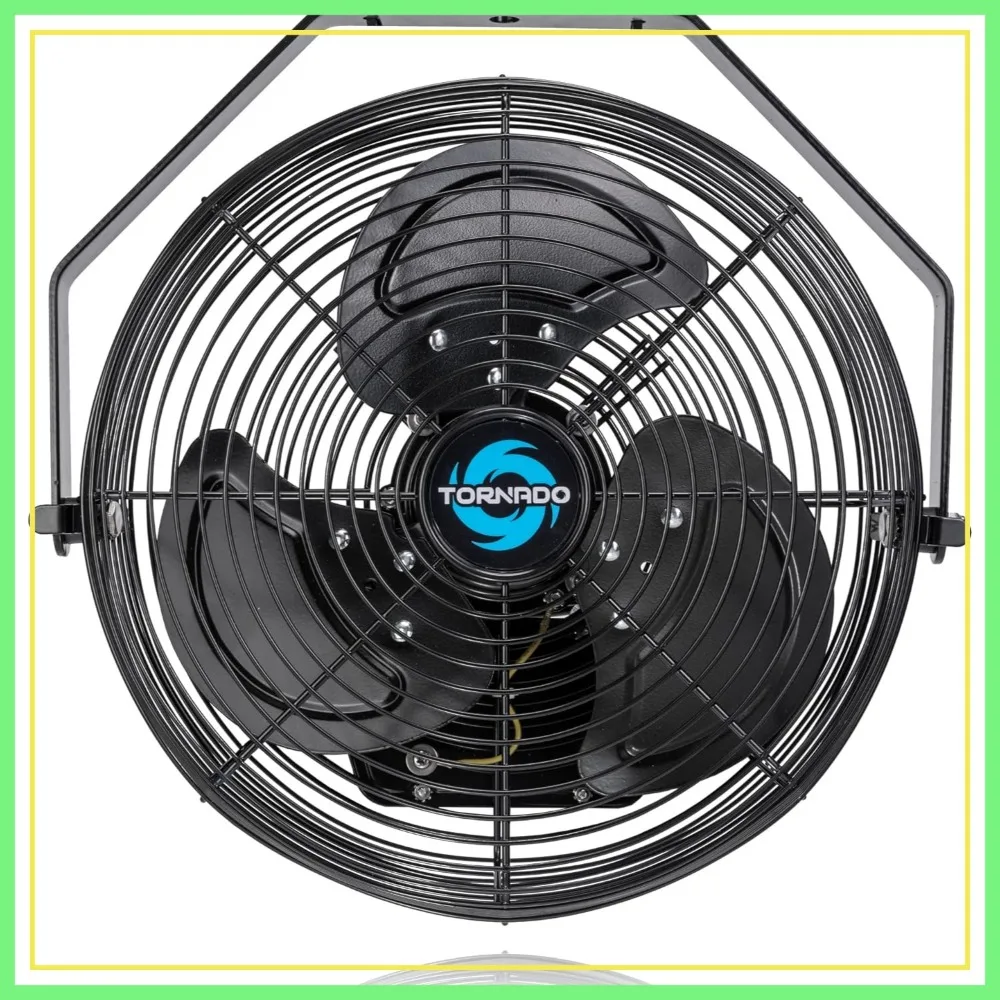 

12 Inch High Velocity Wall Fan, Outdoor Water-Resistant, 3 Speed, 6.6 FT Cord, IPX4, Black