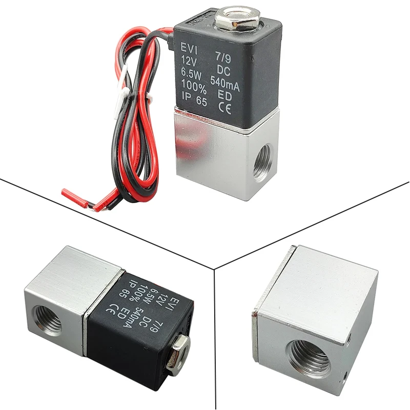 Válvula de compresor 12V 24V AC 110V 220V válvula solenoide 1/4 ''1/8'' 2 vías normalmente cerrada neumática de acción directa para agua aire aceite