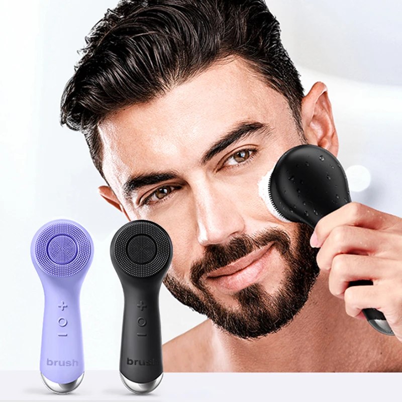 USB Charging Facial Brush, 360° Rotating Facial Cleaner, Silicone Facial Cleansing Brush, Facial Massager Vibration Massage