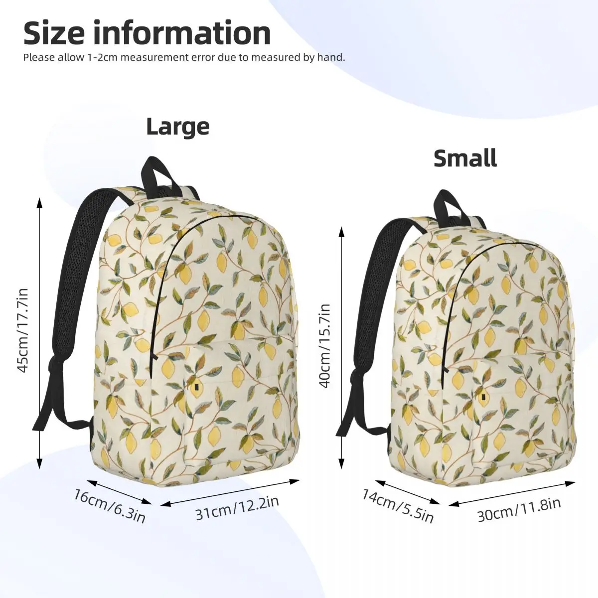 William Morris Lemon Fruit Tree zaino per Boy Girl Kids Student School Book Bags Daypack Kindergarten Primary Bag durevole