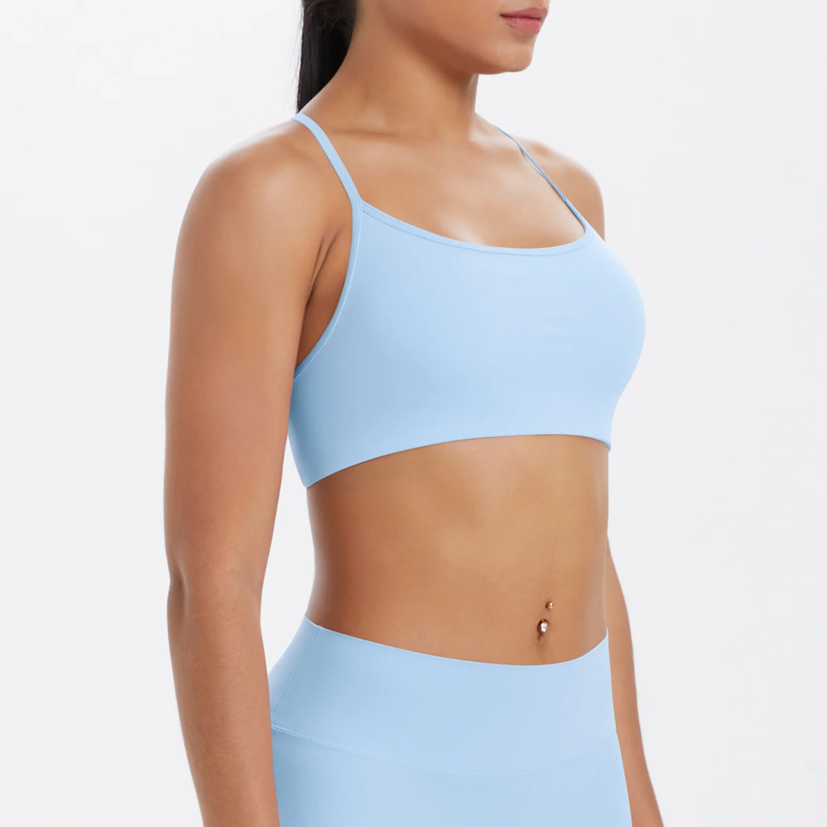 Tanktop für Damen, Yoga-BH, Yoga-Unterwäsche mit Brustpolster, einfarbig, schöner Rücken, Kreuz-BH, stoßfestes Workout-Top für Fitness und Laufen. – Detail 25