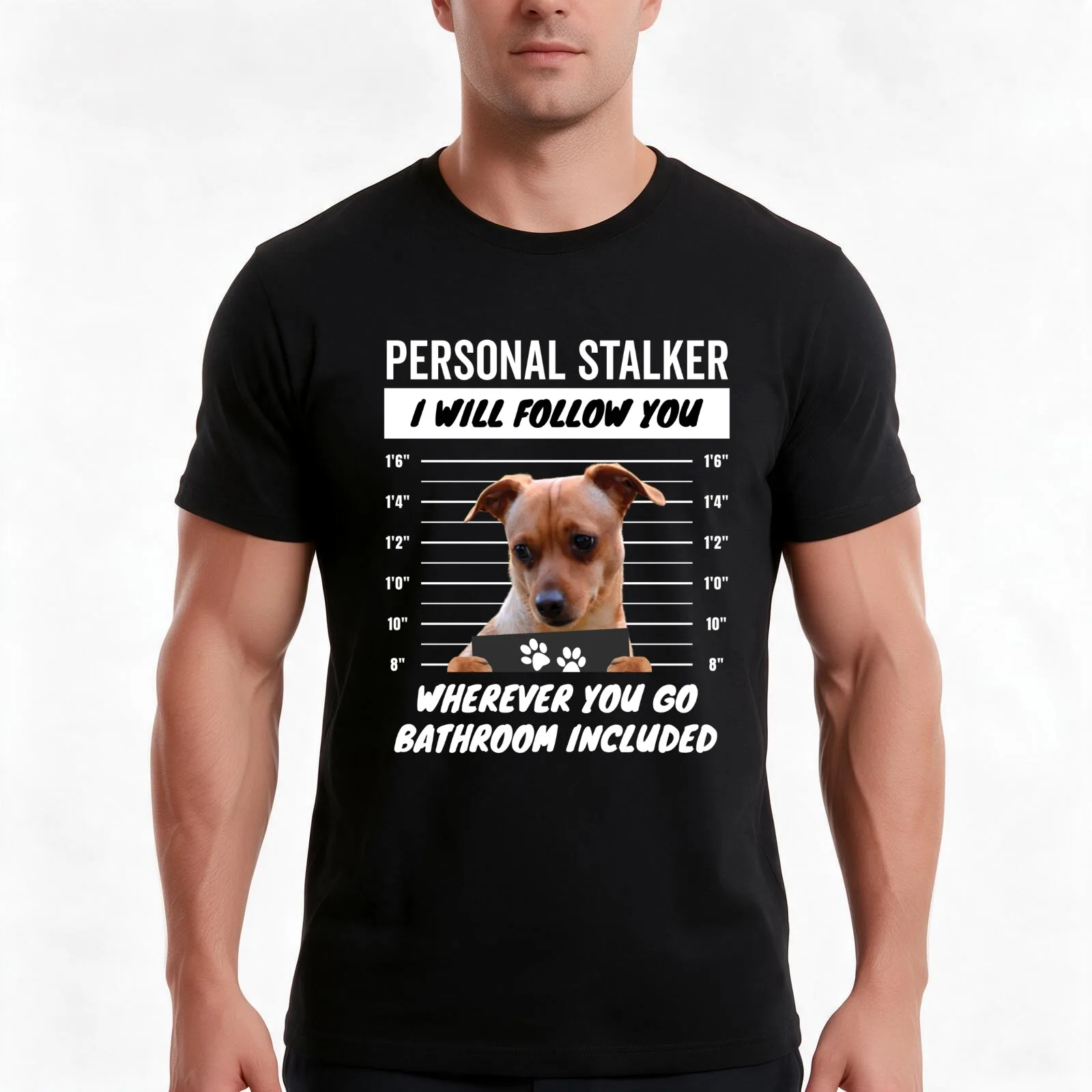 Personal Stalker Dog – Chiweenie T-Shirt Summer Casual Cotton Tee Oversized Streetwear Tops Vintage Graphic Print