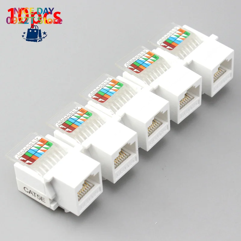 10Pcs RJ45 CAT5e Ethernet Network Keystone JackClip Module Wall Plug Connector@#X