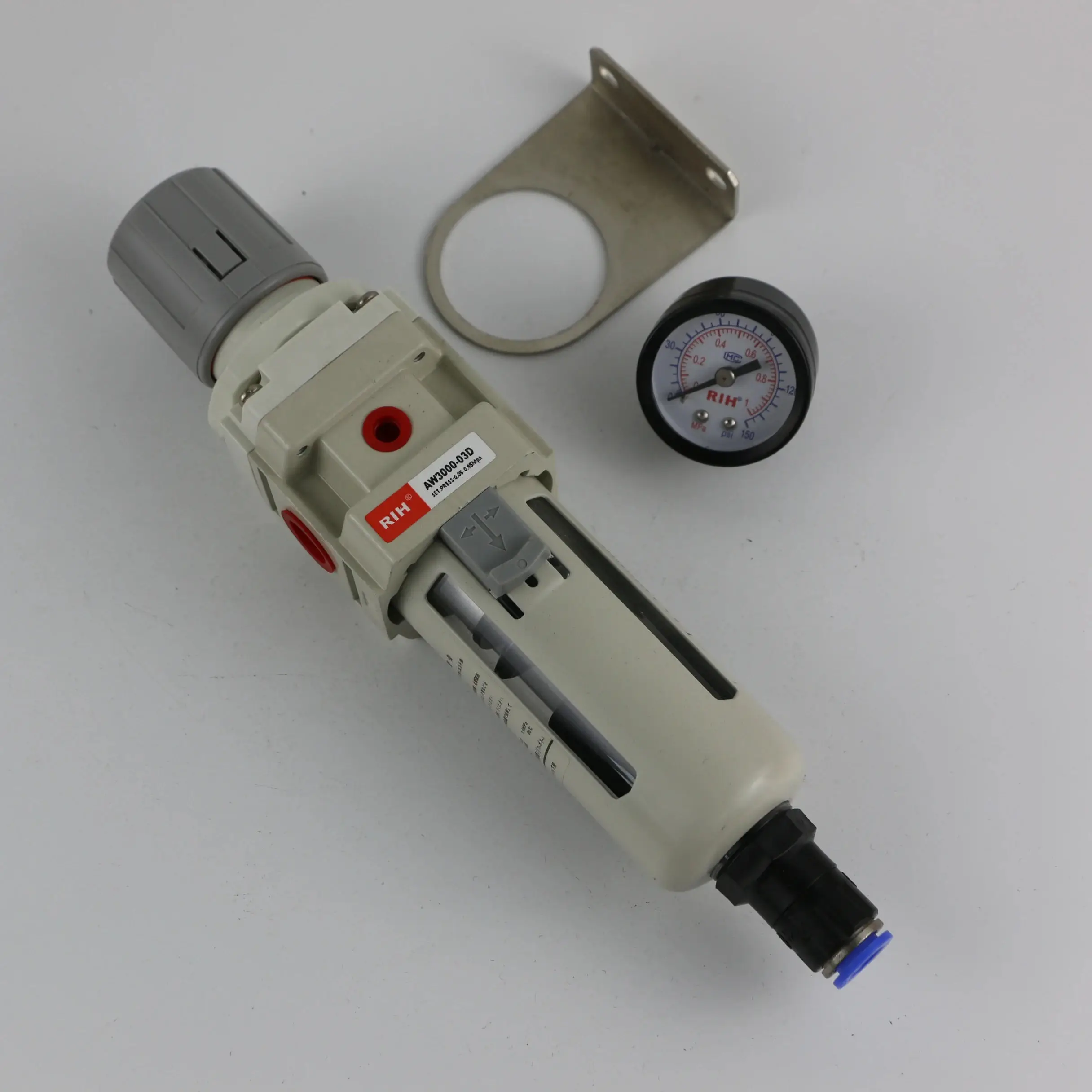 Pneumatic Air Filter Regulator with Gauge Cap Automatic Discharge AW3000-03D 3/4 Inch Bsp Compressor