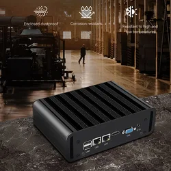 2LAN2COM Fanless Mini PC with I5-5200U 8G 128G DDR3 SSD Support Windows10/11 LINUX WIFI 4G LTE Industrial Firewall Computer