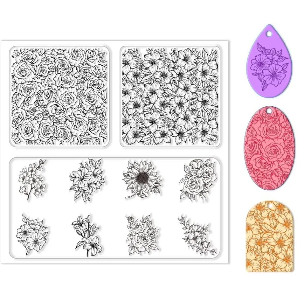 Clay Texture Mat Clay Modeling Pattern Pad Flower 140x140x3mm