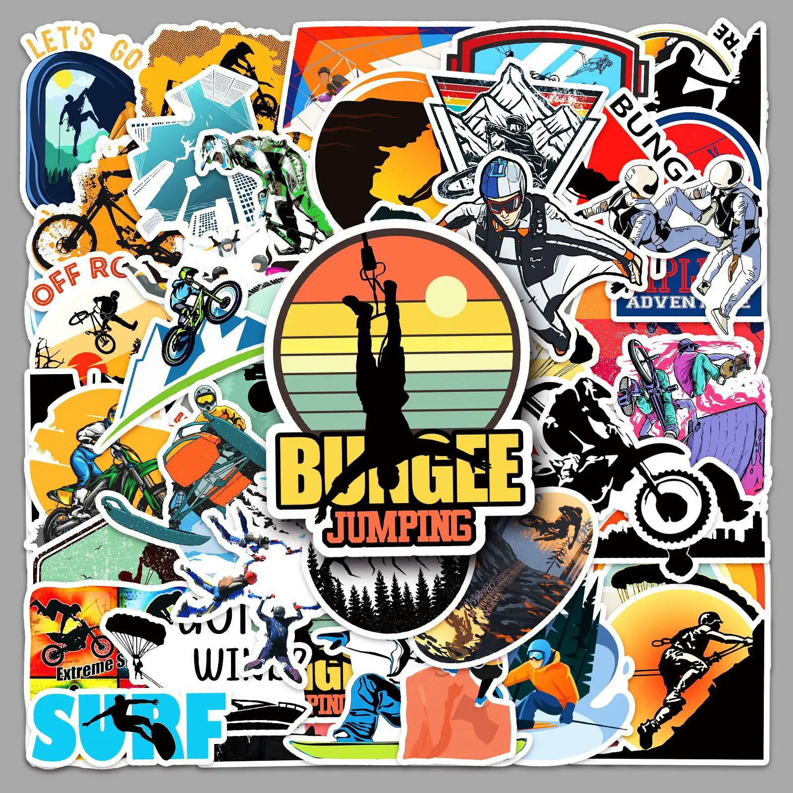 

10/30/50Pcs Extreme Sports Graffiti Stickers Creative Outdoor Decoration Stickers DIY Guitar Phone Laptop Water Cup Skateboard