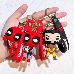 Deadpool & Wolverine Keychains Marvels Action Figures Car Key Ring Kids School Bags Pendant Purse Decor Kids Classic Toys Gift