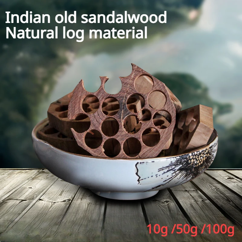 Authentic Indian Old Mountain Sandalwood Block High Oil Crushed Aggregates Buddha Bead Sleep Purification Air Incense Material