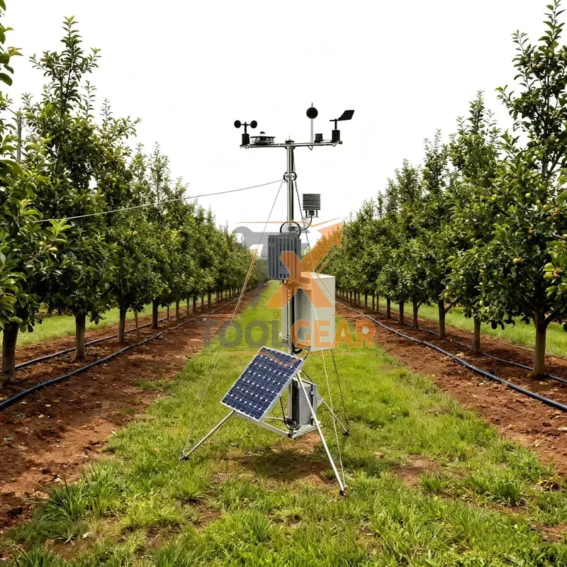 2026hotsale* Industrial IoT Solar Wireless Pole Weather Station Wind Speed Rain Gauge Solar Radiation