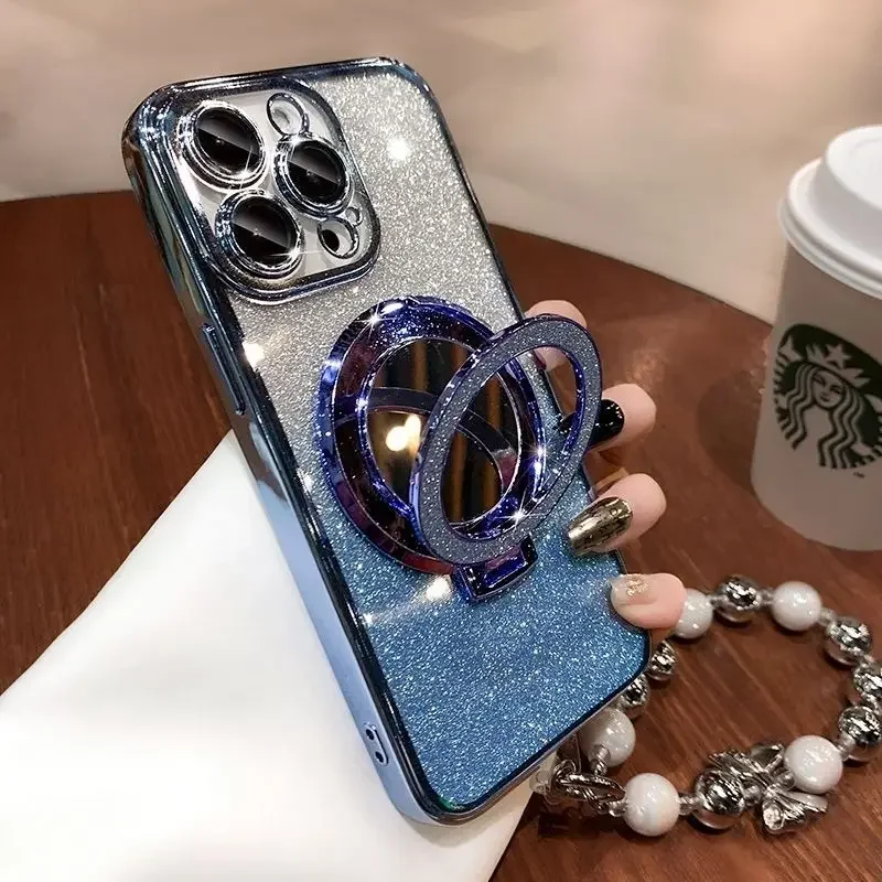 Mirror Magnetic Holder Case For Samsung Galaxy A55 A54 A16 A15 A14 A35 A34 A32 A25 A24 A53 A52 A52S A51 A05 A05S A22 A23 A33 A04