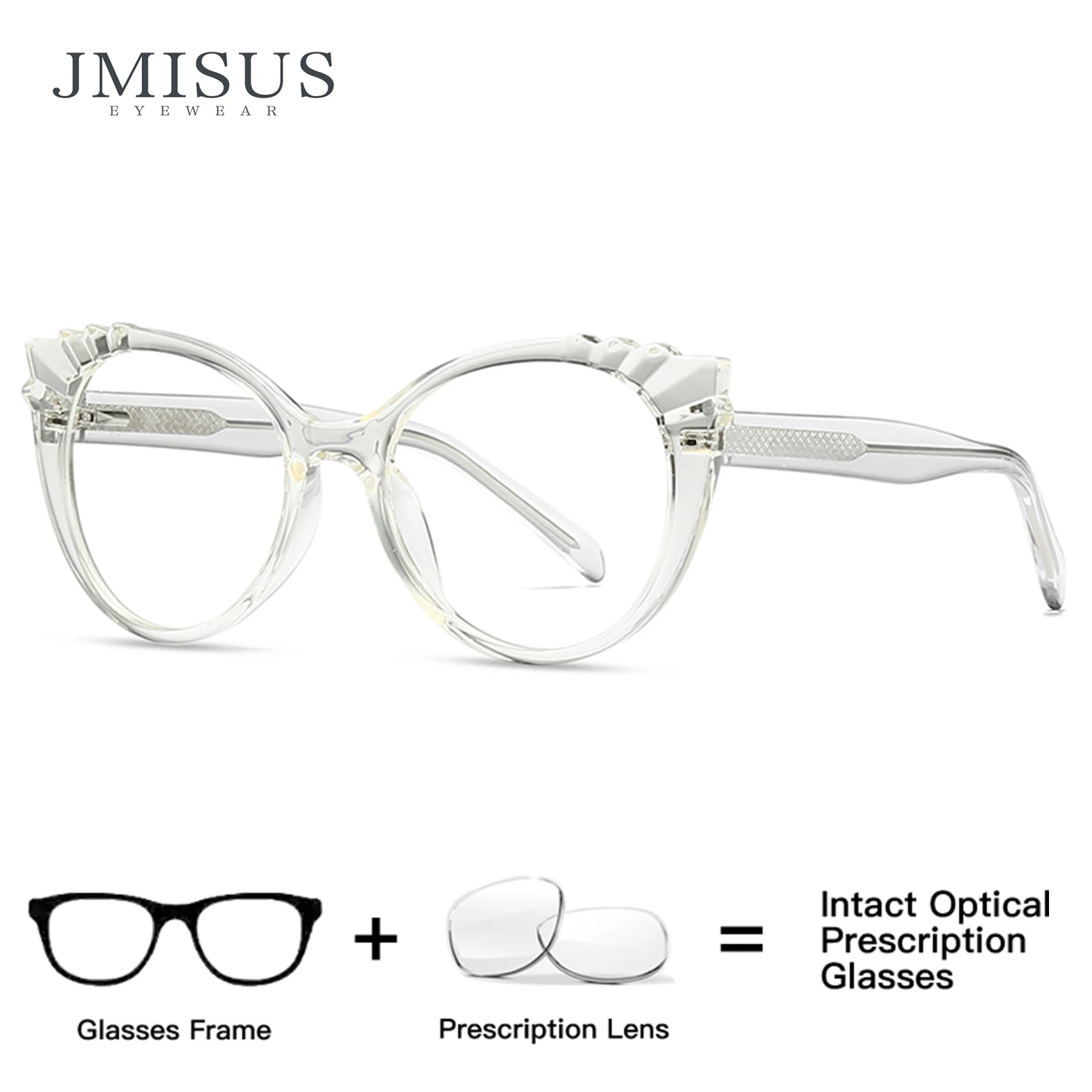

JMISUS 2025 Personality Cateye Prescription Glasses Woman Handmade Acetate Progressive Eyeglasses Photochromic Optical Eyewear