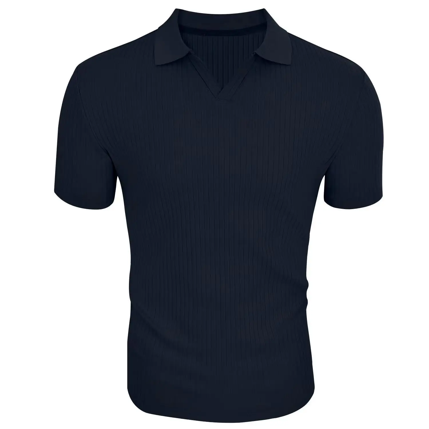Neues Sommer-Herren-Freizeit-Poloshirt mit Kragen, V-Ausschnitt und Kurzen Ärmeln für den Täglichen Gebrauch – Detail 22