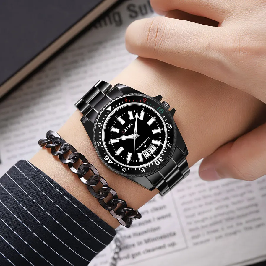 ساعة شريطية من الفولاذ المقاوم للصدأ للرجال والنساء ، ساعة كوارتز للأزواج ، مقياس تقويم ، هدية ترفيهية ، عصرية ، جديدة ، #3