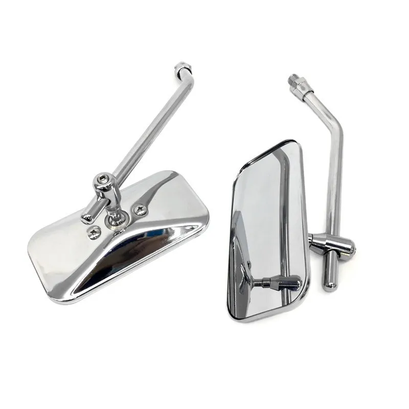 2Pcs Universal 10mm Motorcycle Rearview Side Mirrors Adjustable Round Mini for Scooter E-Bike Cafe Racer Retro ATV Moped