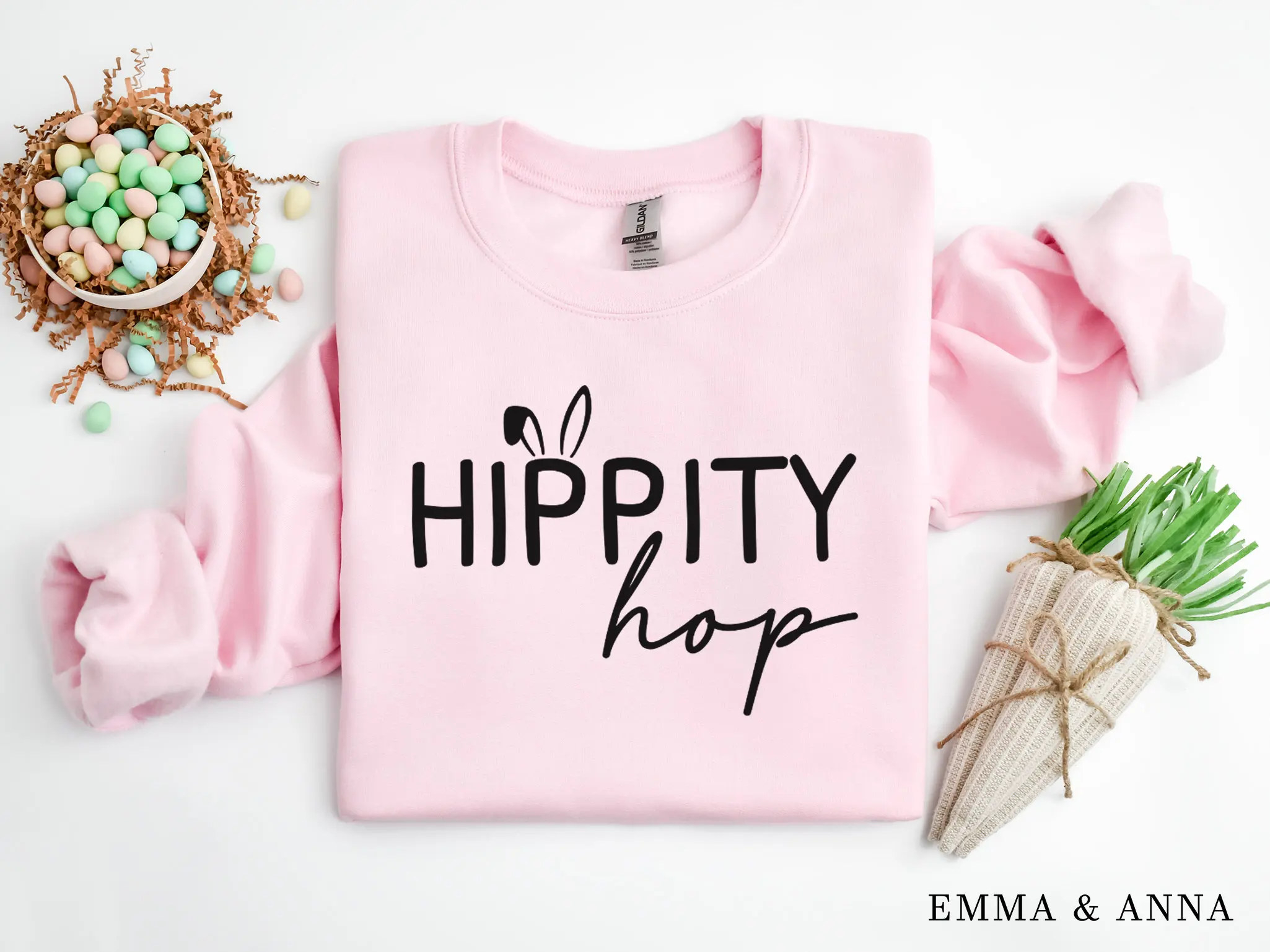 Individuality Hippity Hop Slogan Women Eatser Sweatshirt 2023 Voguish Vintage Rabbit Female Sweater All-match Comfort Girl Tops