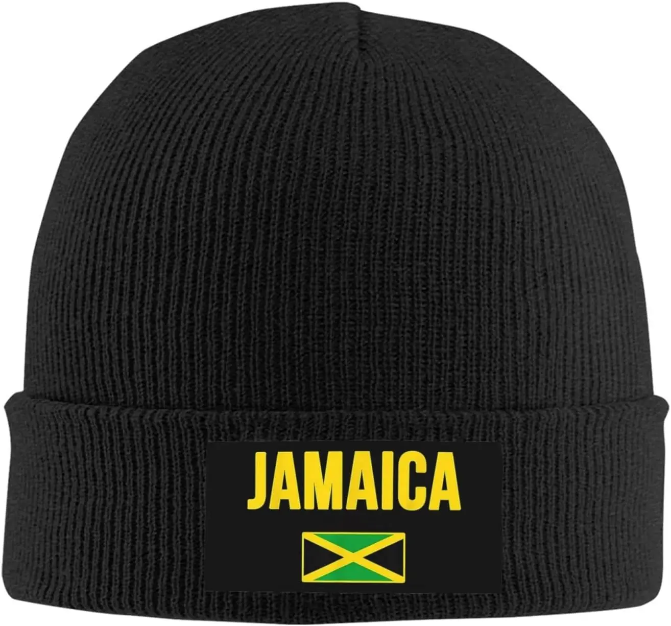 Cute Jamaica Flag Winter Beanie Hats for Men Women Slouchy Knit Hats Soft Warm Jamaican Knitted Cuffed Skull Cap