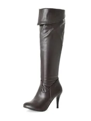 Big Size Women's Spring/Autumn Winter Folding Over Knee Boots Sexy Thin High Heel Boots Fashion Pointed toe Boots Women Shoes858