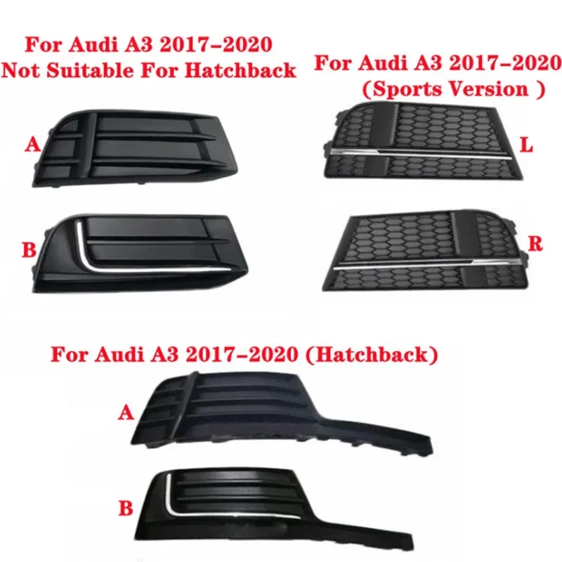 

Car Front Lower Bumper Fog Light Cover Fog Lamp Frame Grille For Audi A3 2017 2018 2019 2020