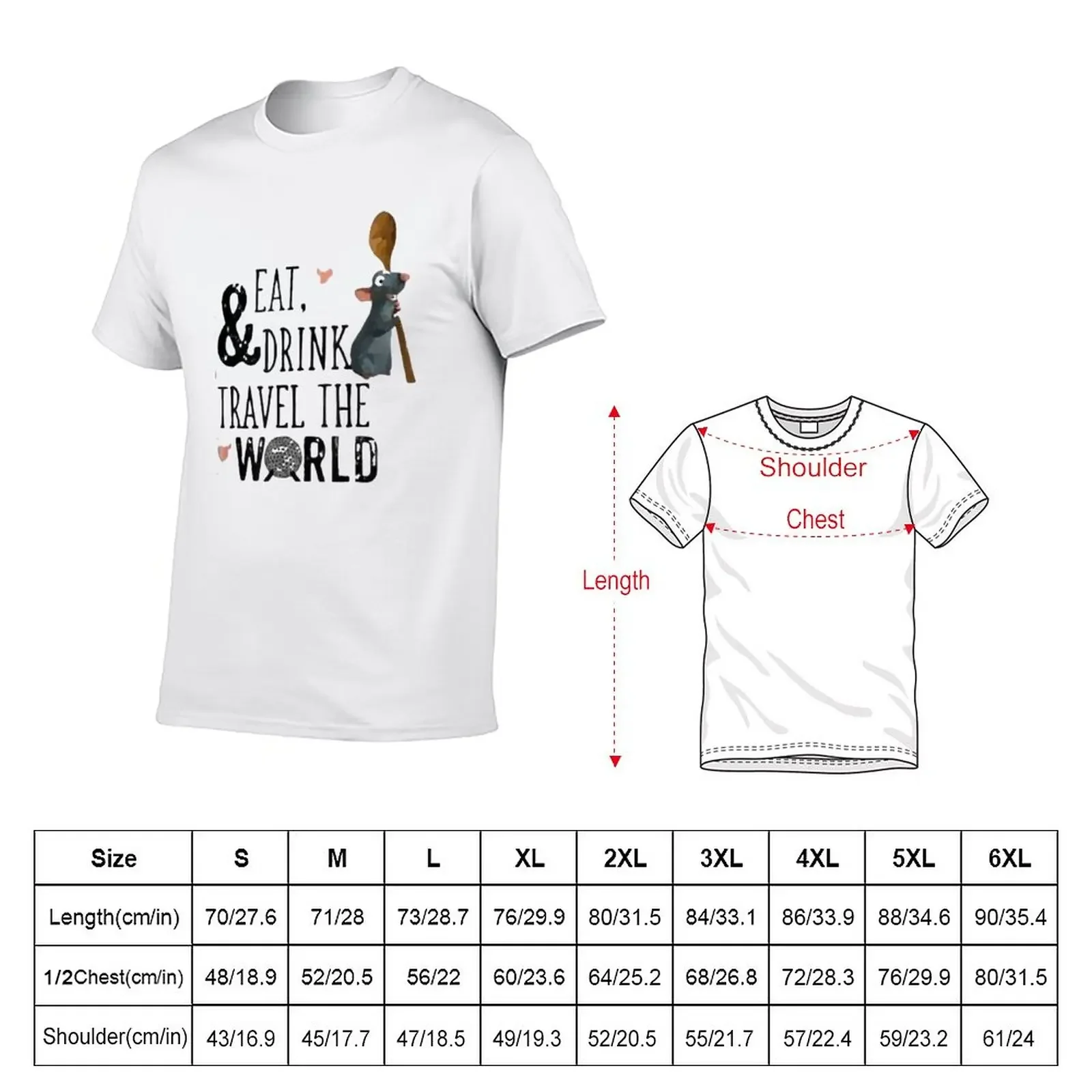 eat drink travel the world T-Shirt shirts graphic tees summer clothes customs plain white t shirts men