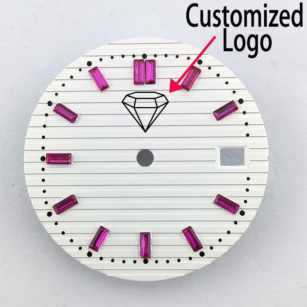 หน้าปัดนาฬิกา29.8มม. พิมพ์โลโก้ด้วยเลเซอร์ตามสั่งพิมพ์ชื่อ/โลโก้นาฬิกาแบบ DIY เคส NH35หน้าปัดนาฬิกา NH35เหมาะสำหรับ NH35/NH36การเคลื่อนไหว