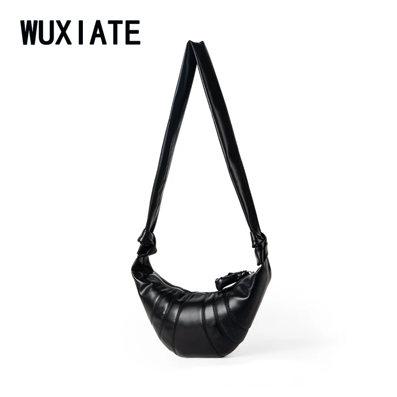 WUXIATE Crossbody bag female niche high-grade sense Croissant all casual spring summer texture single shoulder croissant