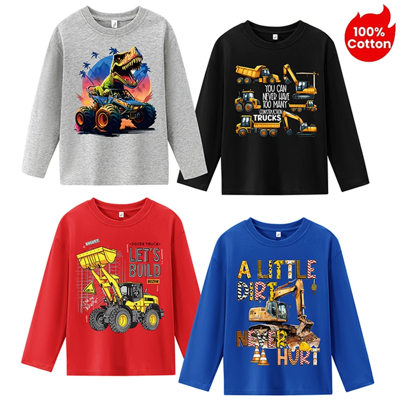 

Boys' long-sleeved T-shirts for spring and autumn, new pure cotton, breathable and comfortable children's clothing, fashionable