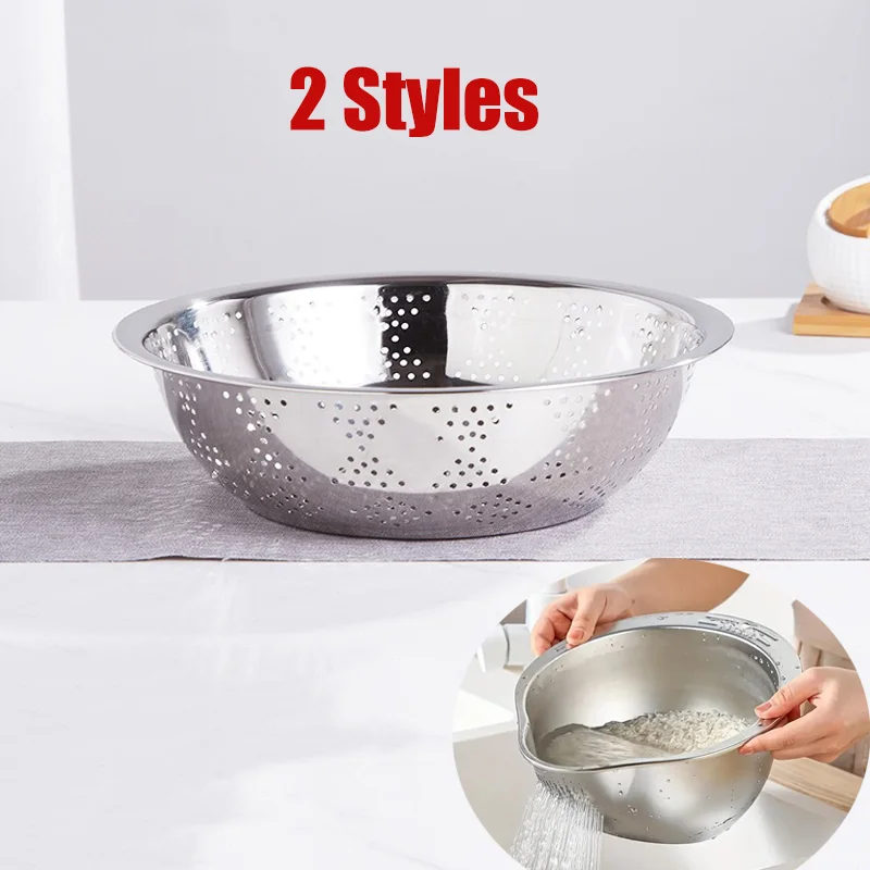 

Home Kitchen Vegetable Dehydrator Rice Washer Stainless Steel 304 Rice Washing Bowl Rice Sieve Colander Kitchen Accessories