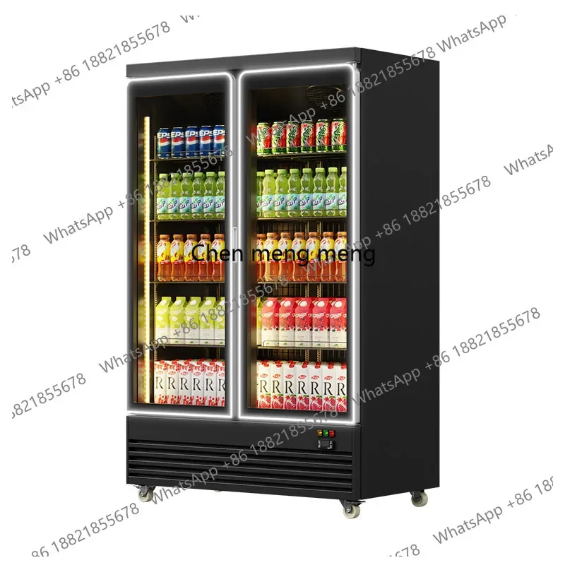 Refrigerated Cabinet LED Glass Door Display Refrigerator Beverage Vertical Commercial Refrigerated Display Cabinet