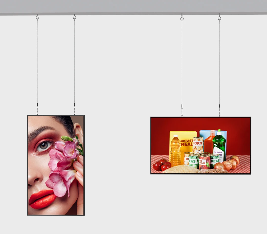 Ultra-Thin High Brightness Glass Window Advertising Machine For Elevator Android Publishing System Animation For Shopping Mall