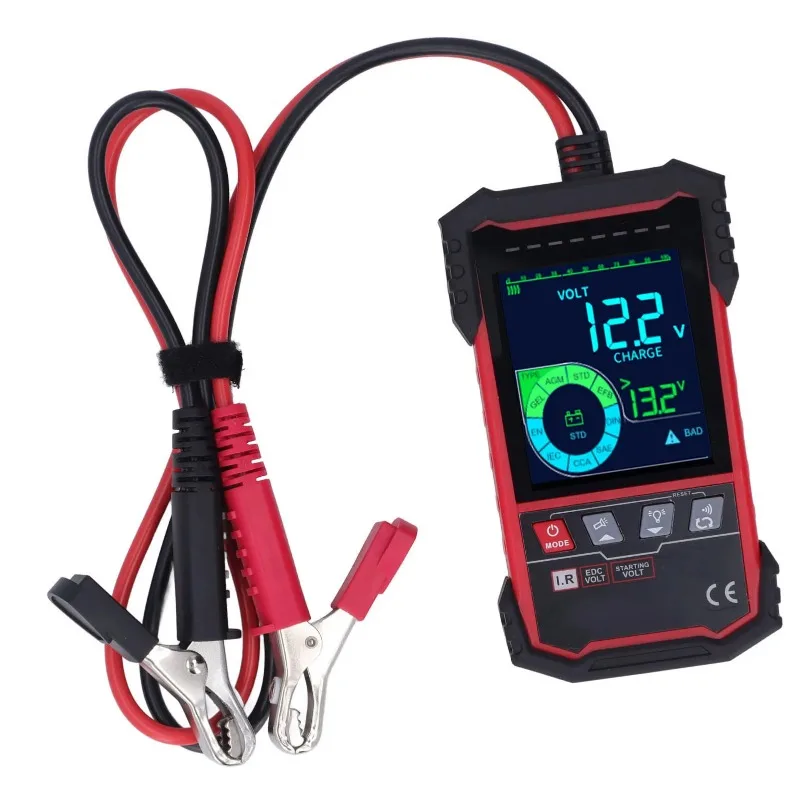

12V 24V Car Battery Tester High Accuracy 3.2in Screen Digital Automotive Alternator Tester with Backlight for Truck Marine