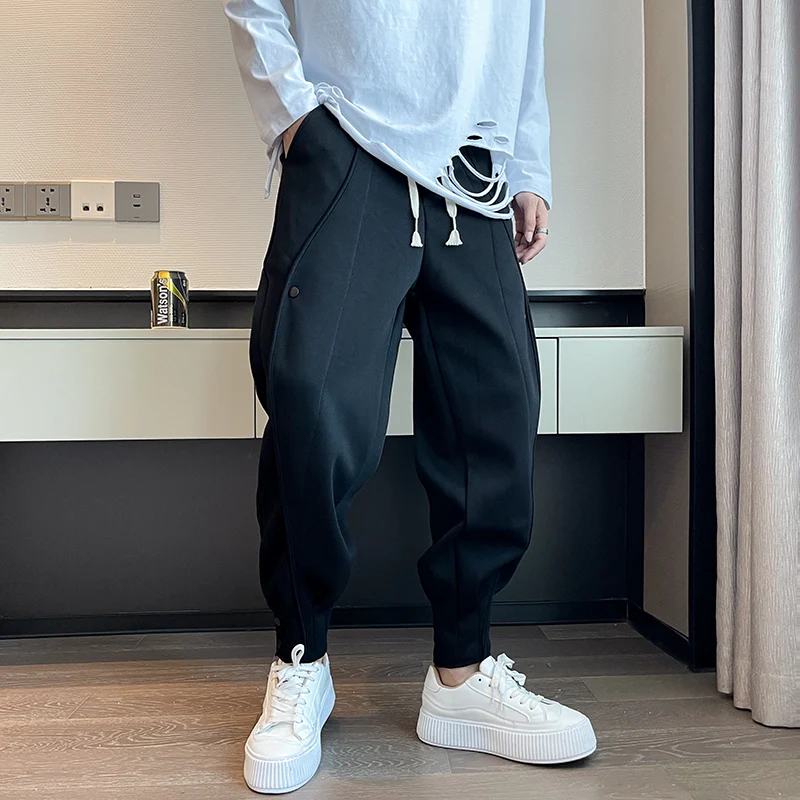 Men cross Pants Casual Elastic Cotton Mens Fitness Workout  Baggy Pants Skinny Sweatpants Trousers Jogger pencil Pants 5XL