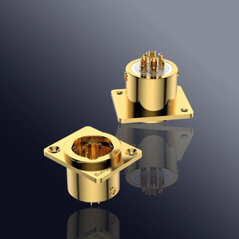 VIBORG CM204G CF204G 4pin ذكر أنثى الهيكل لوحة المقبس XLR موصل قابس جاك Hifi الصوت ميكروفون أمبير لتقوم بها بنفسك 24K مطلية بالذهب