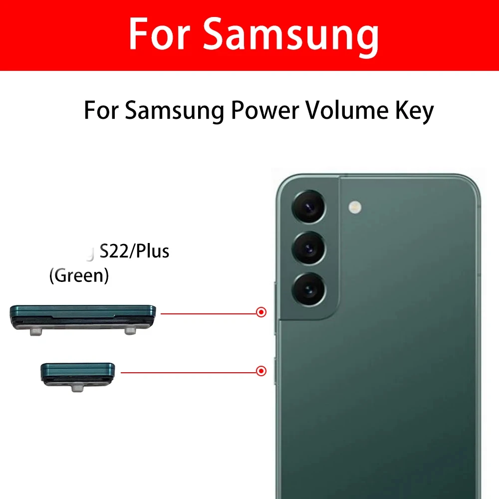 NEW Side Volume Button + Power ON / OFF Buttton Key Set Replacement Part For Samsung S22 / S22 Plus / S22 Ultra